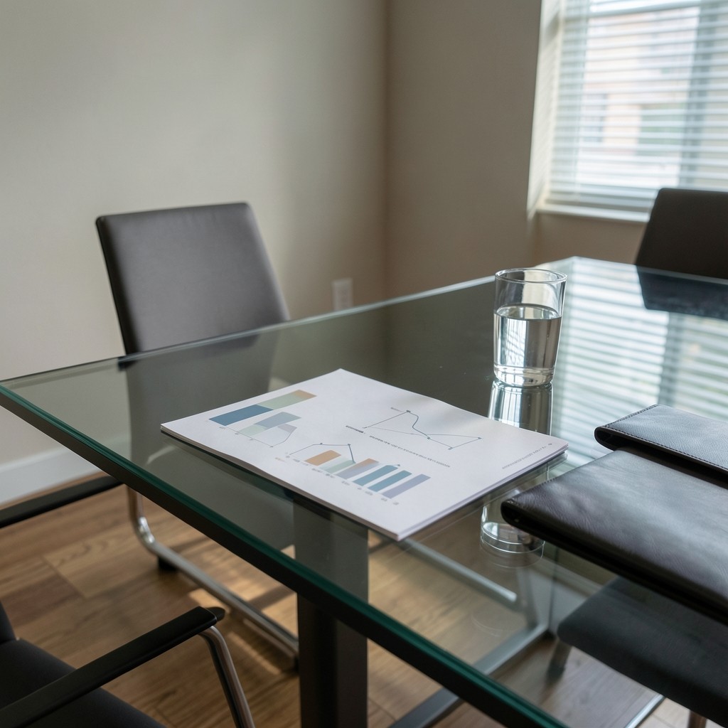 Briefing folder with capital movement summary charts prepared for a trading desk